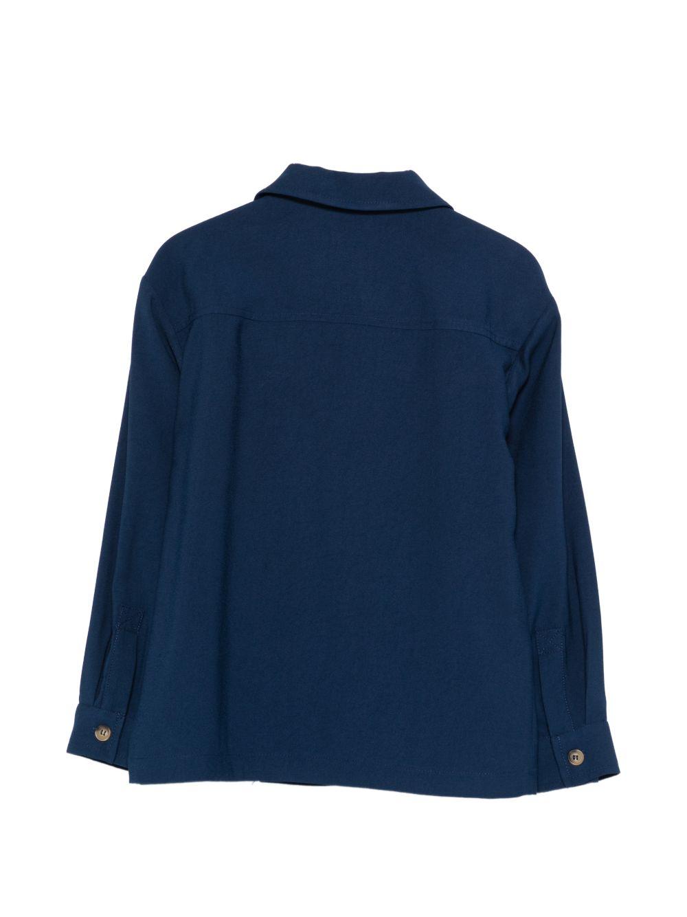 Giacca per bambino TRUSSARDI JUNIOR blu con logo ricamato TBP26062GC BLUE EST. TRUSSARDI KIDS 