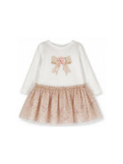 Abito per neonata Monnalisa Kids bianco con stampa grafica animalier 39H900 8002 0180 MONNALISA KIDS 