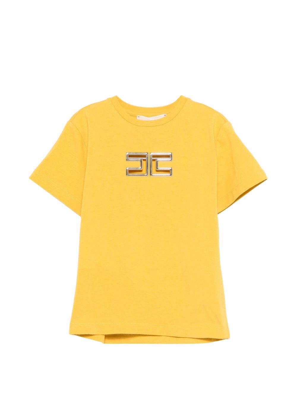 T-shirt per bambina Elisabetta Franchi La Mia Bambina giallo stampa logo EFTS2610JE006 2115 ElISABETTA FRANCHI KIDS 