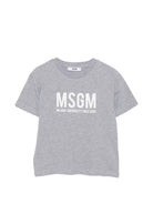 T-shirt per bambini MSGM Kids grigia con logo sul davanti S6MSJUTH051 271 MSGM KIDS 