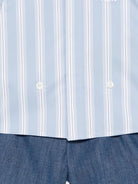 Set camicia e shorts per neonato Balmain Kids azzurro con motivo a righe BYA531 P0588 625BC BALMAIN KIDS 