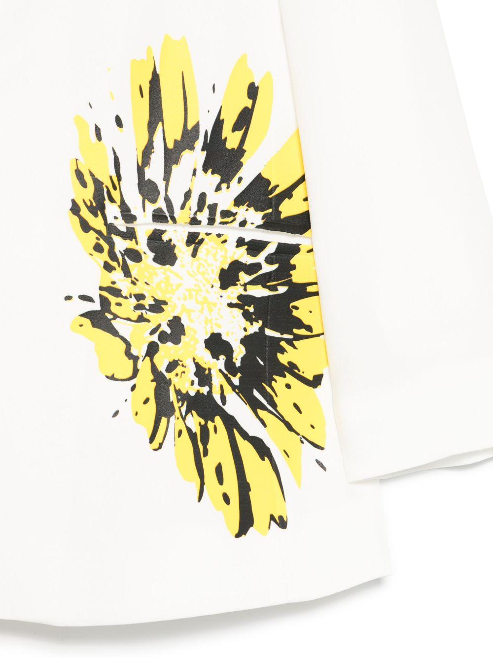 Blazer in crêpe per bambina MSGM Kids bianco con stampa a fiori S5MSJGJK098 001 MSGM KIDS 