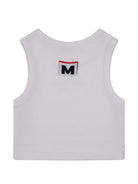 Canotta per bambina MSGM Kids bianca a coste S6MSJGTA030 001 MSGM KIDS 