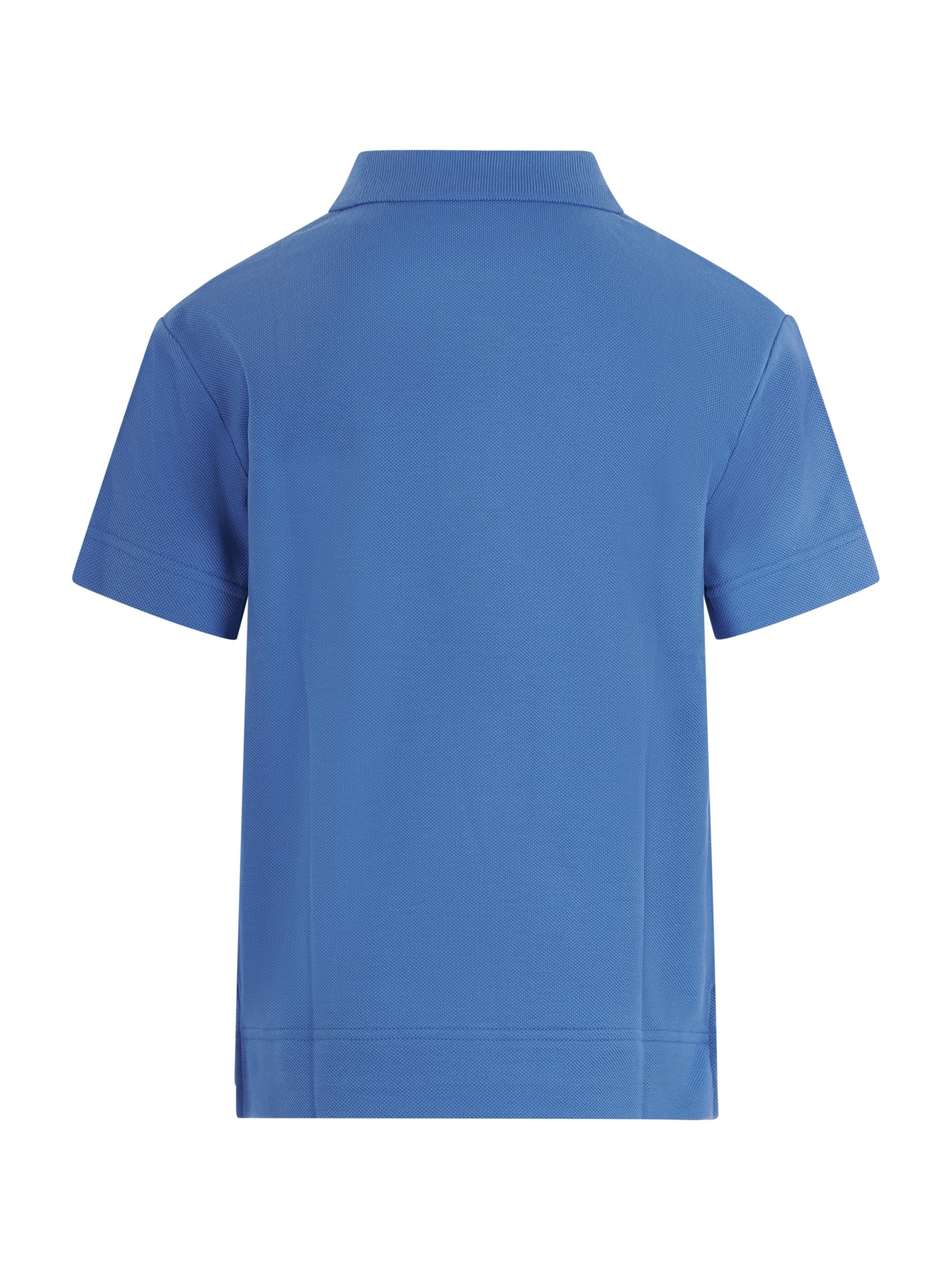 Polo per bambino Burberry Kids blu con logo ricamato 8117872 C4138 BURBERRY KIDS 