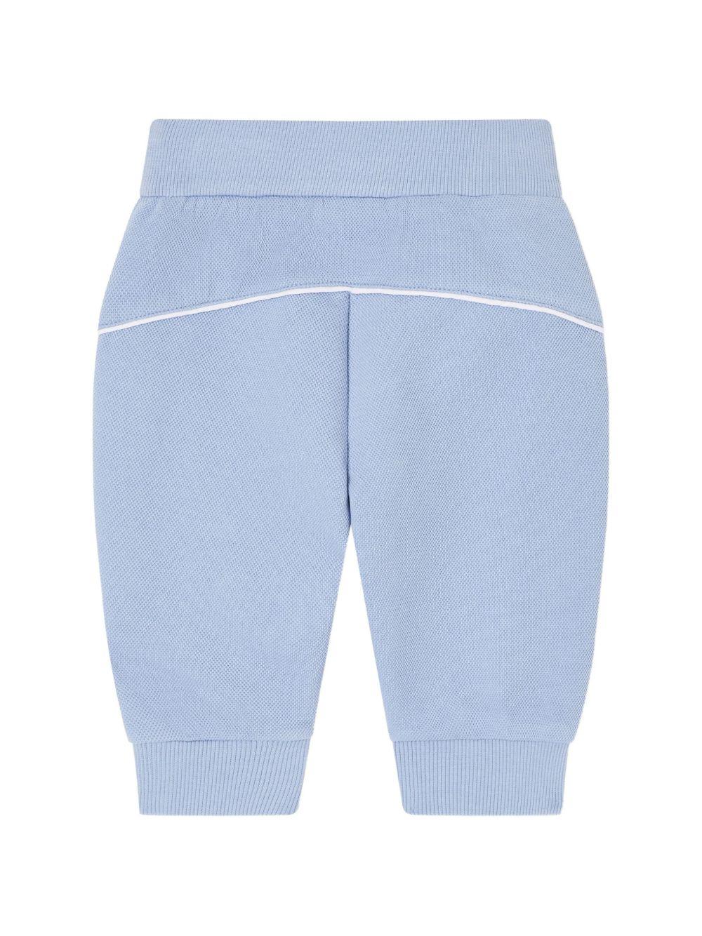 Pantaloni sportivi per neonato Emporio Armani Kids azzurro con logo aquila sul davanti EB001330 AF20638 U9360 EMPORIO ARMANI KIDS 