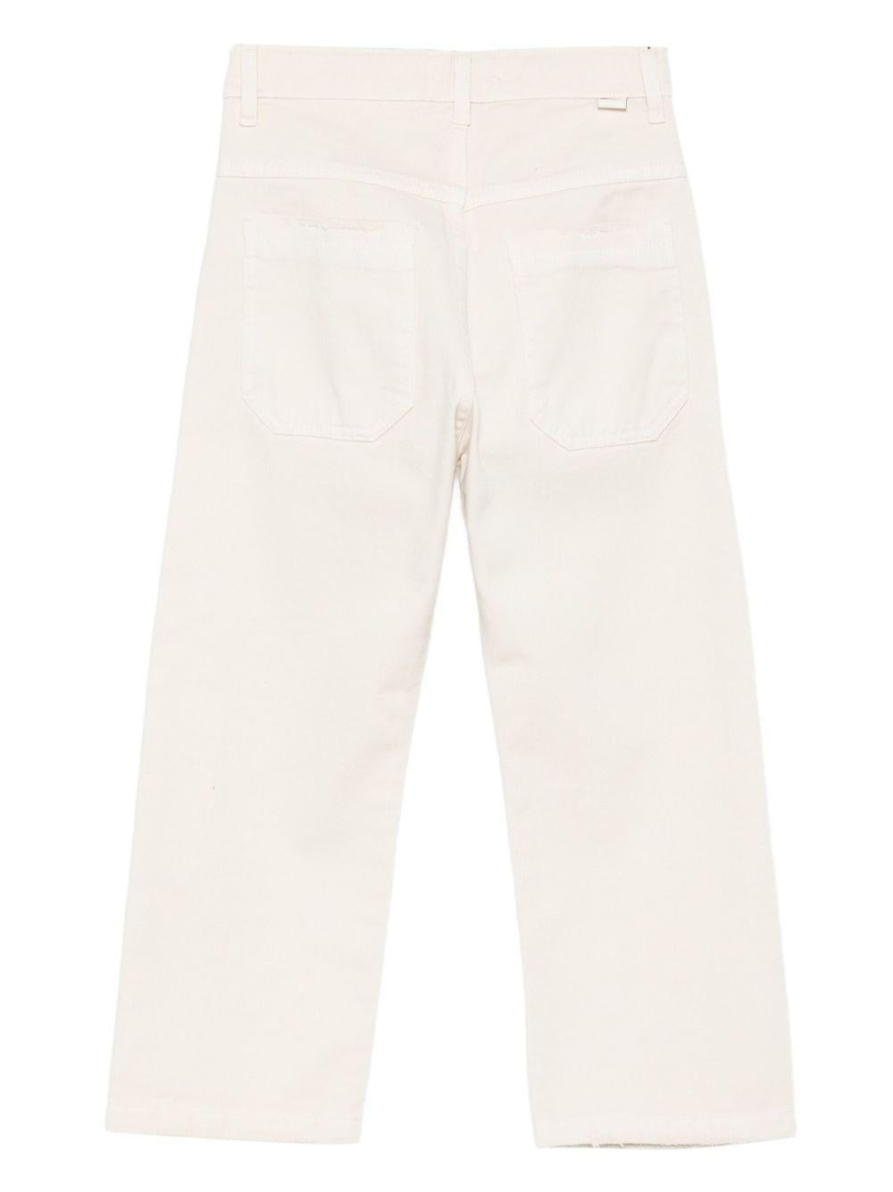 Jeans per bambino Paolo Pecora Kids bianco con orlo con taglio vivo PP4122 BURRO PAOLO PECORA KIDS 