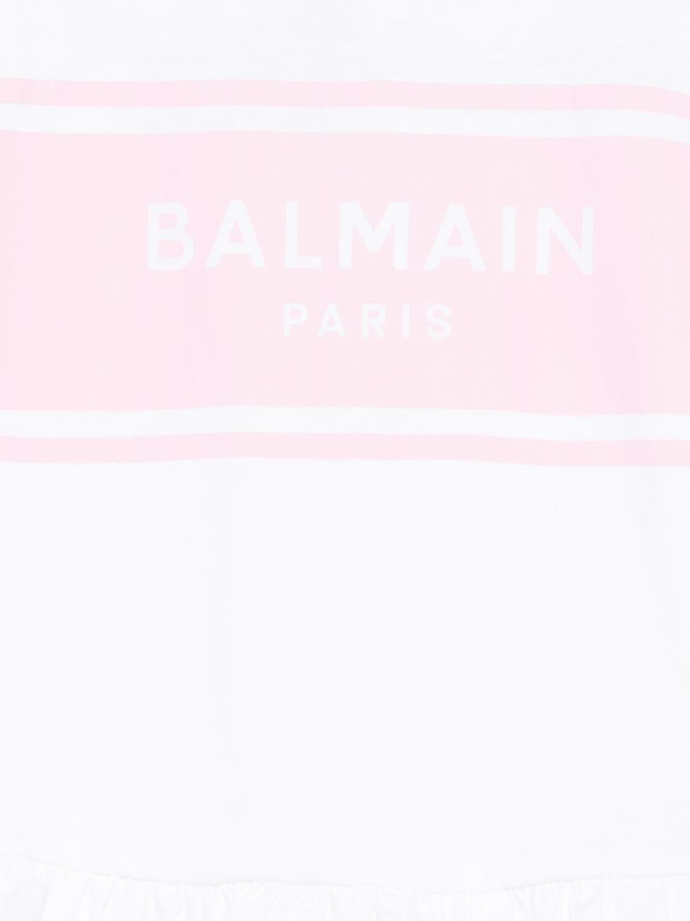 Abito per neonata Balmain Kids bianco con ruches BY1001 Z3672 100RS BALMAIN KIDS 