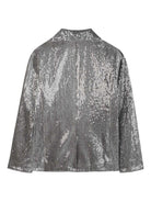 Giacca doppiopetto per bambina Dkny Kids argento con decorazione con paillettes all-over D62375 016 DKNY 
