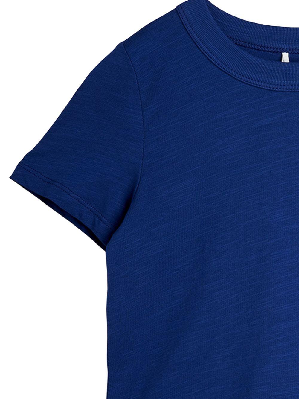 T-shirt per bambino Mini Rodini blu con ricamo pianeta 26220139 BLUE MINI RODINI KIDS 