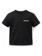 T-shirt per bambino Palm Angels Kids nera con logo sul davanti PBAA003S26JER002 110 PALM ANGELS KIDS 