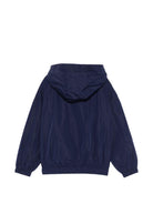 Giubbino per bambini Moschino Kids blu con stampa Teddy Bear sul davanti HUS05KL3A39 40016 MOSCHINO KIDS 