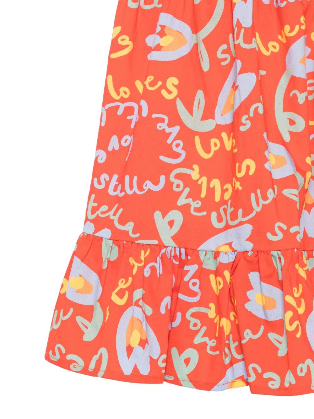 Abito per bambina Stella McCartney Kids arancione con stampa grafica all-over TY1C02 Z3438 426MC STELLA McCARTNEY KIDS 
