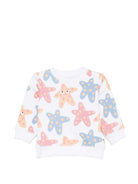 Felpa per neonati Stella McCartney Kids bianca con stampa grafica stelle marine TY4070 Z3572 100MC STELLA McCARTNEY KIDS 