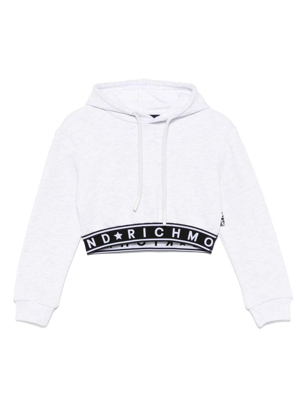 Felpa per bambina John Richmond Junior grigio con cappuccio RGP25111FE GREY LIGHT MELANGE JOHN RICHMOND KIDS 