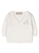 Cardigan per neonato La Stupenderia beige con taschino sul petto SCCR71102 S34 LA STUPENDERIA KIDS 