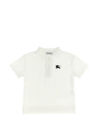 T-shirt per neonato Burberry Kids bianca con colletto a punta 8121363 A1464 BURBERRY KIDS 