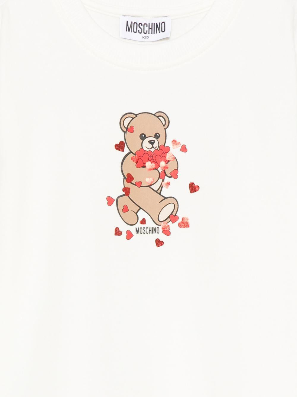Abito per bambina Moschino Kids rosso con dettaglio Teddy Bear HAV0H7LDA63 10063 MOSCHINO KIDS 