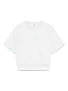 T-shirt con logo per bambino MSGM Kids celeste con orlo a coste S5MSJUSW167 MS013 MSGM KIDS 