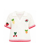 Maglia per bambina MC2 Saint Barth Kids bianco con motivo patch PIX0002 00264L MC2 ST. BARTH KIDS 