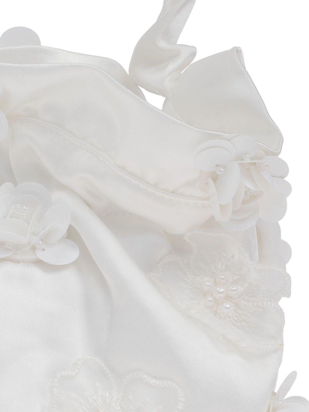 Borsa a spalla per bambina Self-Portrait Kids bianco con applicazione a fiori SS25-727-C CREAM SELF-PORTRAIT KIDS 