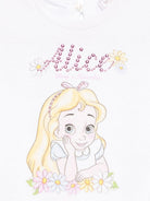 T-shirt per neonata Monnalisa bianco con motivo Alice x Disney 39E610 5002 0099 MONNALISA 