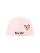 Berretto per neonata Moschino Kids rosa con motivo orsetto MUX05ULCA19 50209 MOSCHINO KIDS 