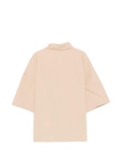 Camicia per bambino Moschino Kids beige con stampa grafica sul petto HUC01WLLA10 20829 MOSCHINO KIDS 