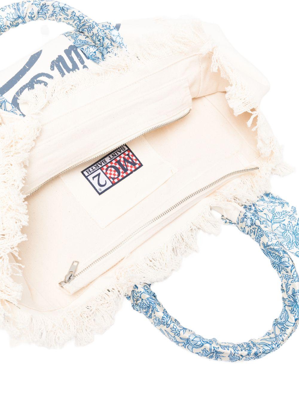 Borsa Vanity MC2 Saint Barth bianco con manici avvolti da foulard VANI045 09243L MC2 ST. BARTH KIDS 