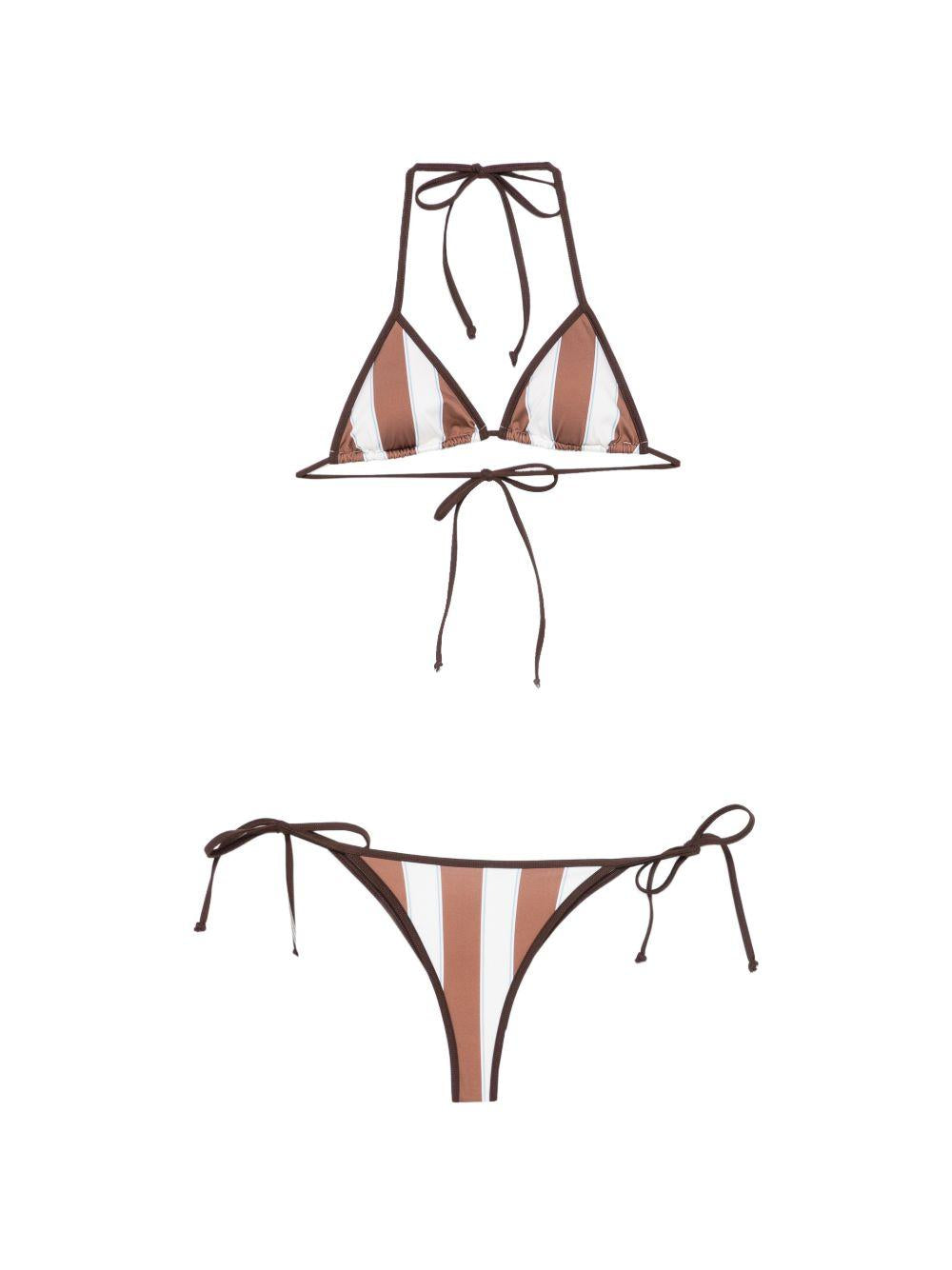 Costume Maleah per donna MC2 Saint Barth marrone con design a righe MALE001 03073L MC2 ST. BARTH 