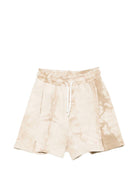 Shorts per bambino MSGM Kids beige con stampa tie-dye S6MSJBBE245 015 MSGM KIDS 