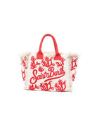 Borsa tote con logo vanity MC2 Saint Barth bianco con logo ricamato VANI024 08374L MC2 ST. BARTH KIDS 