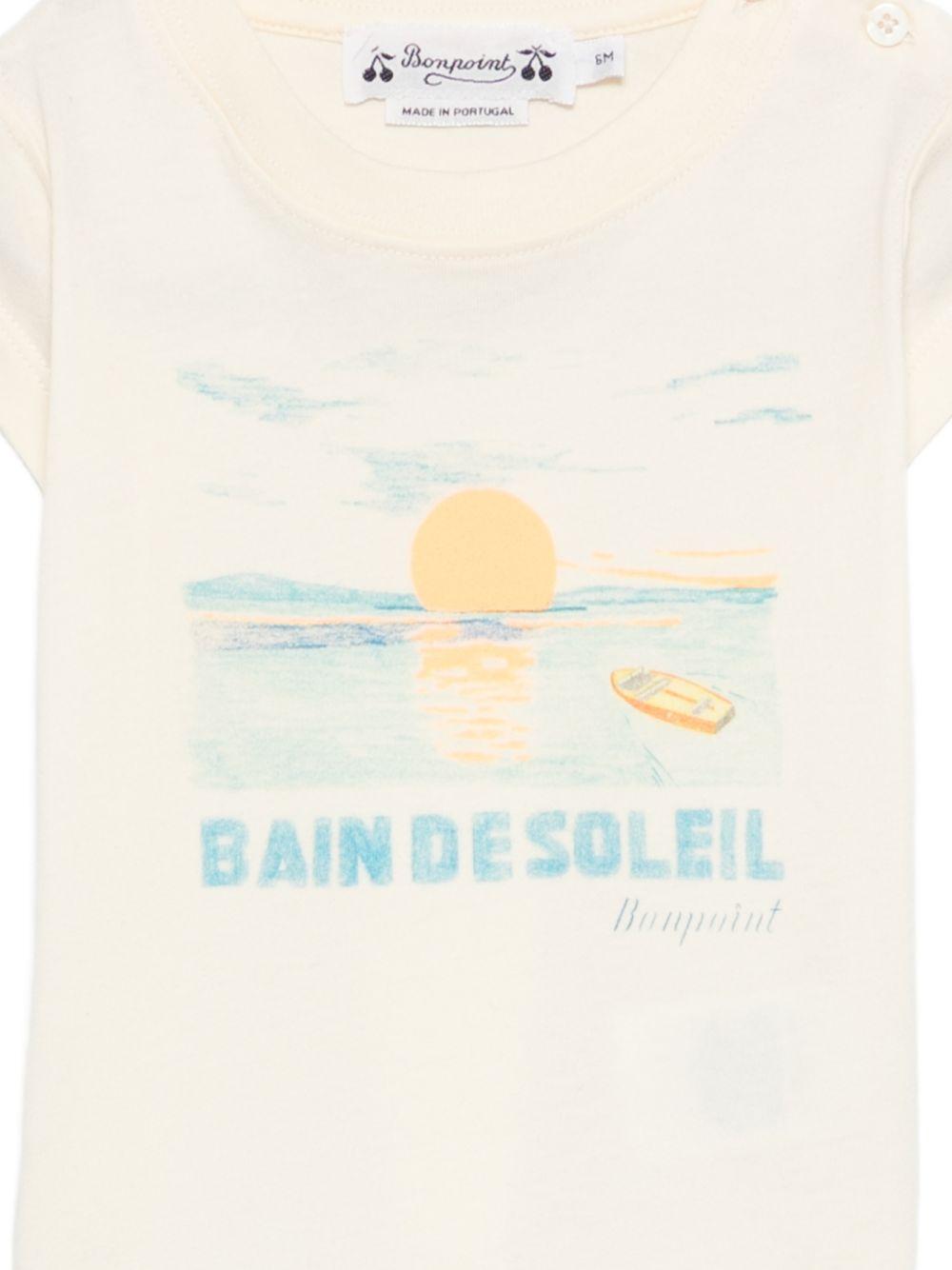 T-shirt per neonato Bonpoint bianca con stampa grafica sul davanti S06YTSK00008 103 BONPOINT KIDS 