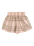 Shorts per neonata Burberry Kids rosa con motivo a quadri 8121226 C4170 BURBERRY KIDS 
