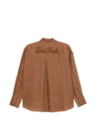 Camicia da donna MC2 Saint barth marrone con logo ricamato CYS0002 08806L MC2 ST. BARTH 