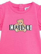 Set due pezzi per neonata Moschino Kids fucsia con stampa orsetto MBG01OLBA00 50533 MOSCHINO KIDS 
