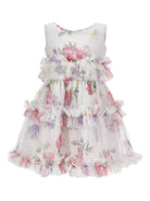 Abito per bambina Monnalisa bianco con stampa a fiori 19G905 7047 0099 MONNALISA KIDS 
