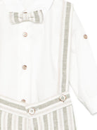 Set cardigan con salopette per neonato Colorichiari bianco a righe (3 pezzi) MN408410 4878 35 COLORICHIARI KIDS 