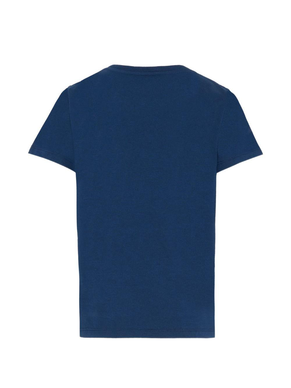 T-shirt per bambino Gucci Kids blu con stampa logo sul petto 849686XJHNU 4087 GUCCI KIDS 