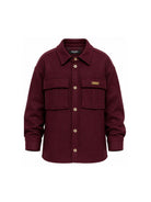 Camicia per bambino Balmain Kids bordeaux con logo sul colletto frontale BZ5H10 I0339 530OR BALMAIN KIDS 