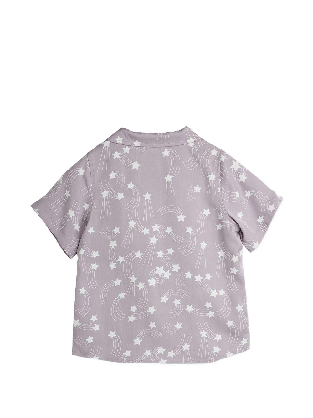 Camicia per bambino Mini Rodini viola con stampa all-over stelle 26220102 PURPLE MINI RODINI KIDS 