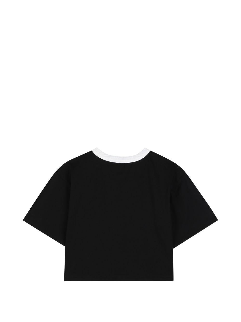 T-shirt per bambina Kenzo Kids nera con taglio crop K62004 09B KENZO KIDS 