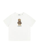 T-shirt per bambino Burberry Kids bianca con stampa grafica orsacchiotto 8117538 A1464 BURBERRY KIDS 