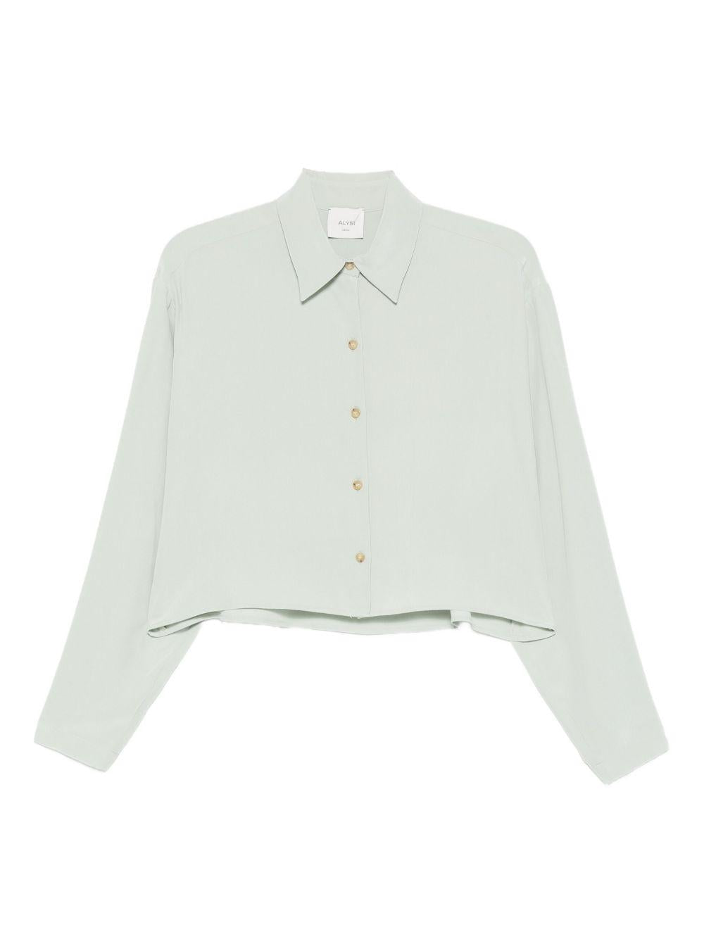 Camicia per donna Alyisi verde con chiusura a bottoni 165226 A5051 MENT ALYSI 