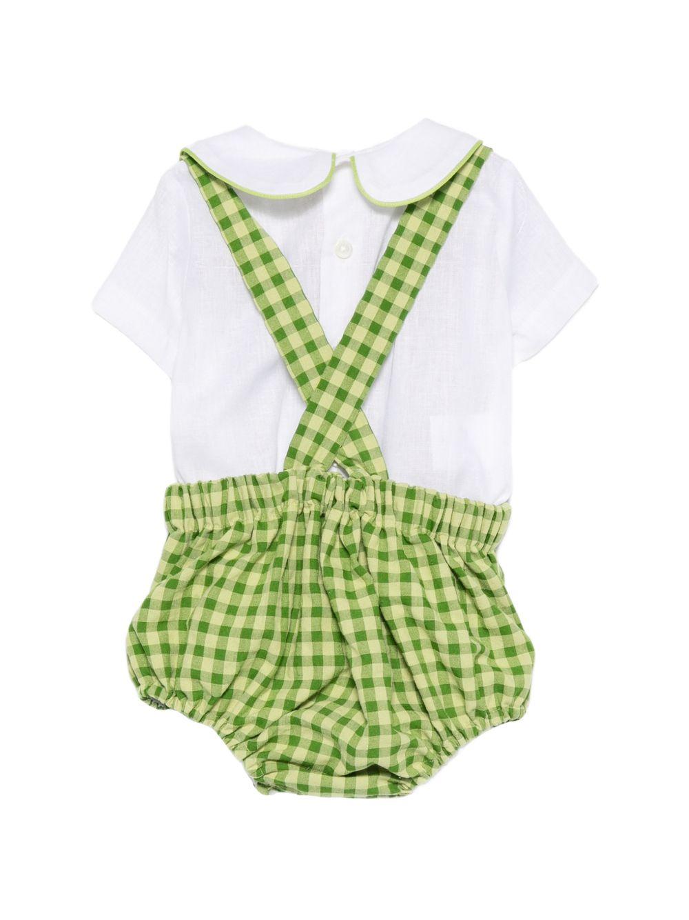 Set body e shorts per neonato La Stupenderia verde con motivo a quadretti 2TBCT53 Y53D01 LA STUPENDERIA KIDS 