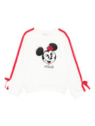Felpa per bambina Monnalisa bianca con Minnie Mouse 19F630NP 6004 0001 MONNALISA 