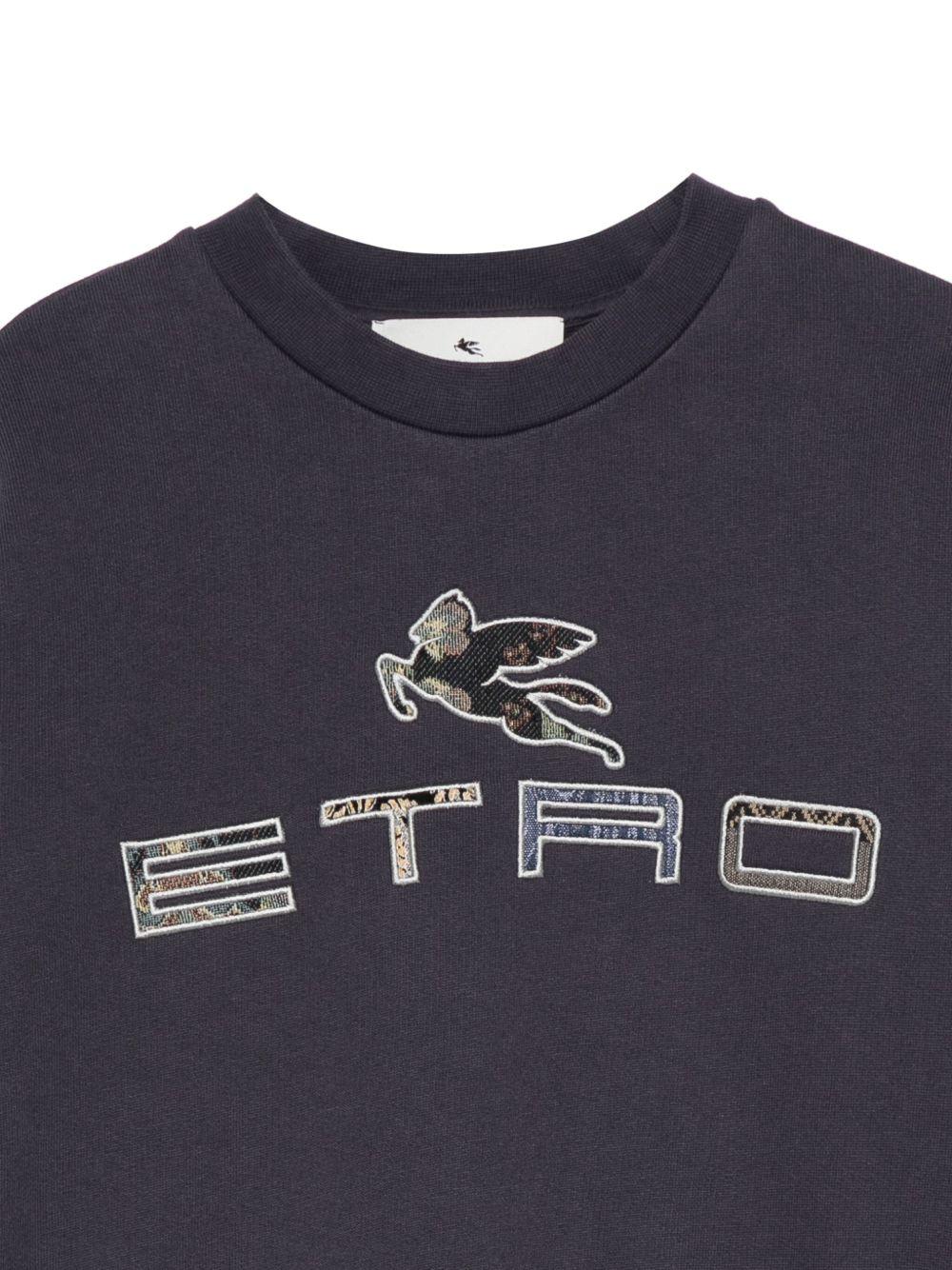 Felpa per bambino ETRO KIDS blu con motivo Pegaso GX4P20 Z3333 667 ETRO KIDS 