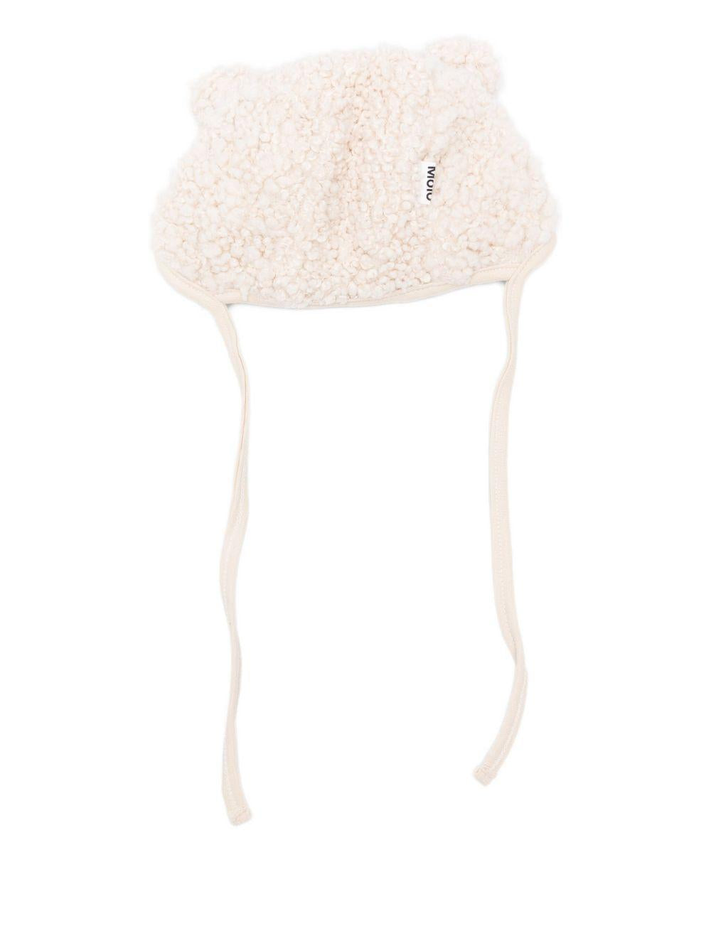 Cappello per neonati Molo beige con motivo a faccia d'orso 7W25T202 5553 MOLO 