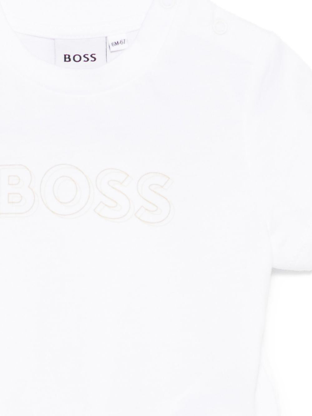 Tuta sportiva per neonato BOSS Kids beige con inserti J53049 21K BOSS KIDS 