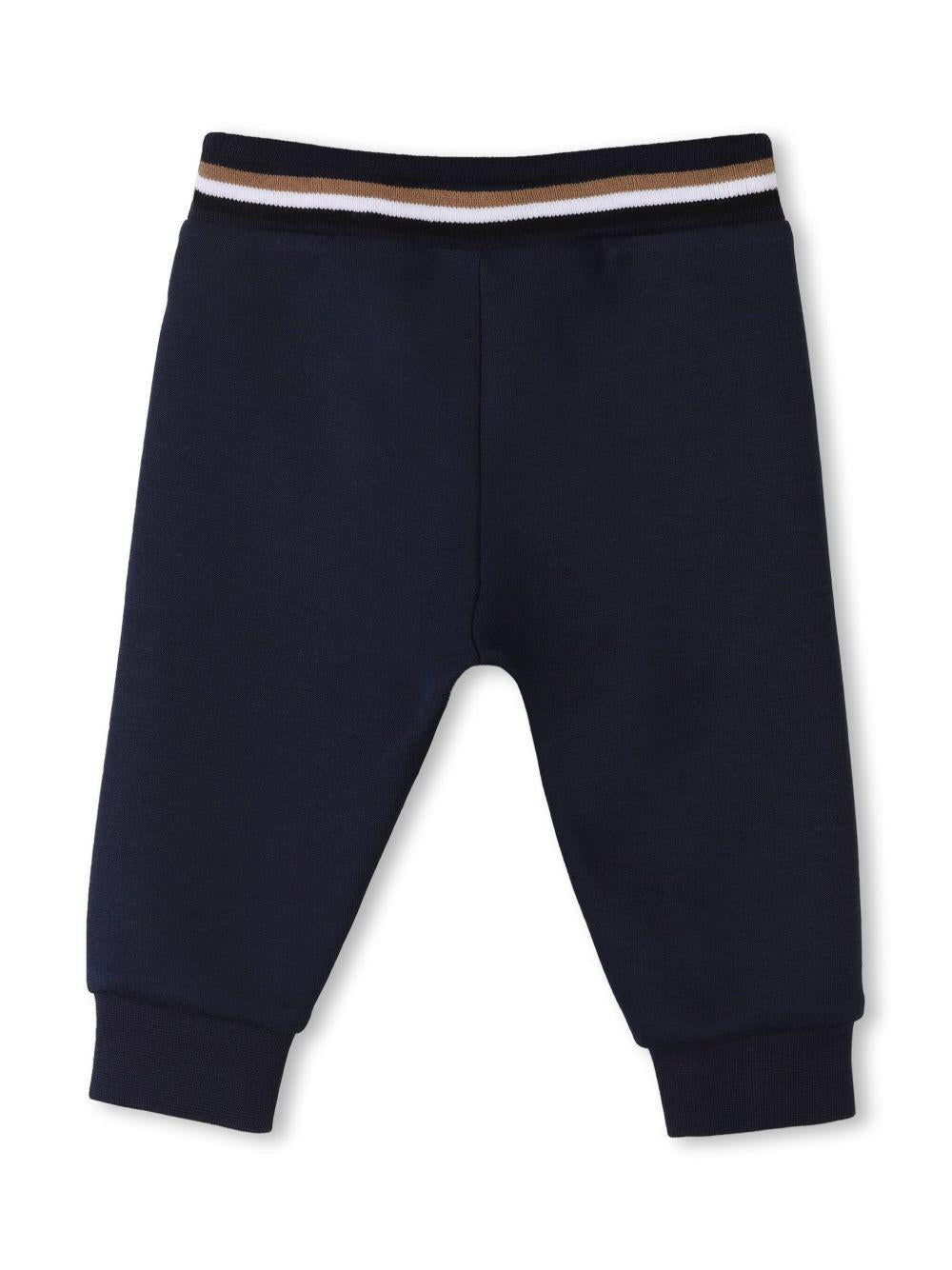 Tuta sportiva con stampa per neonato BOSS Kidswear blu con dettaglio a righe J52126 849 BOSS KIDS 