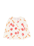 Cardigan per neonata Bonpoint bianco sporco con stampa ciliegia all-over S06XCAK00010 625 BONPOINT 